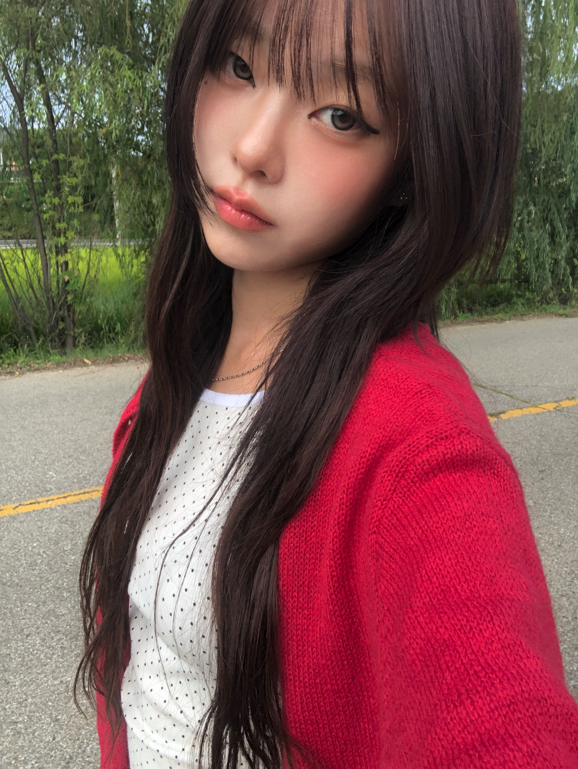 ウール混ソフトボタンニットカーディガン