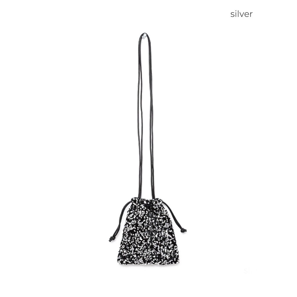 PURU　スパンコール　グレー38 Pauline -Spangle cloth Silver mix スパンコールクロス