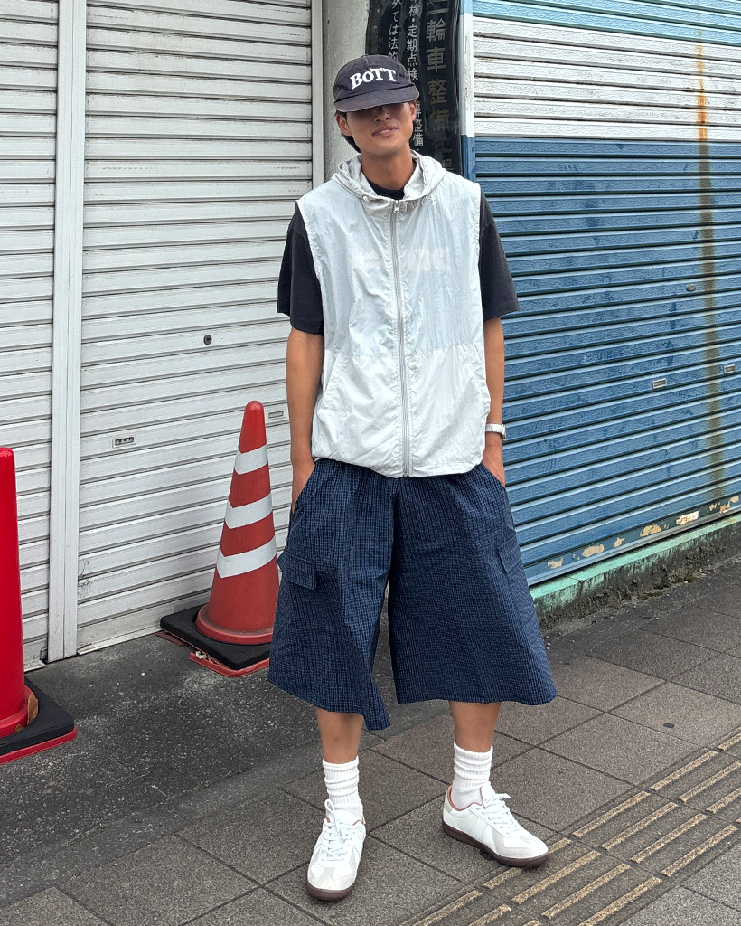 チェックバンディングカーゴパンツ