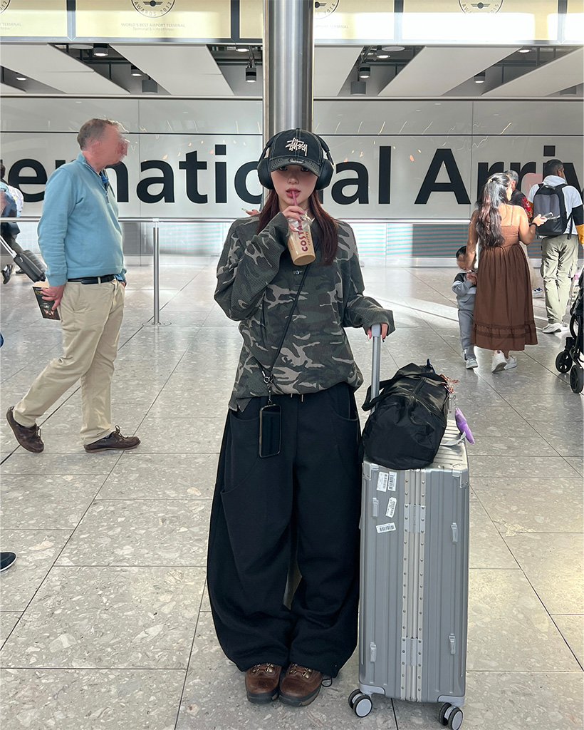 迷彩柄ワッフルヘンリーネックロングTシャツ | ファッション通販