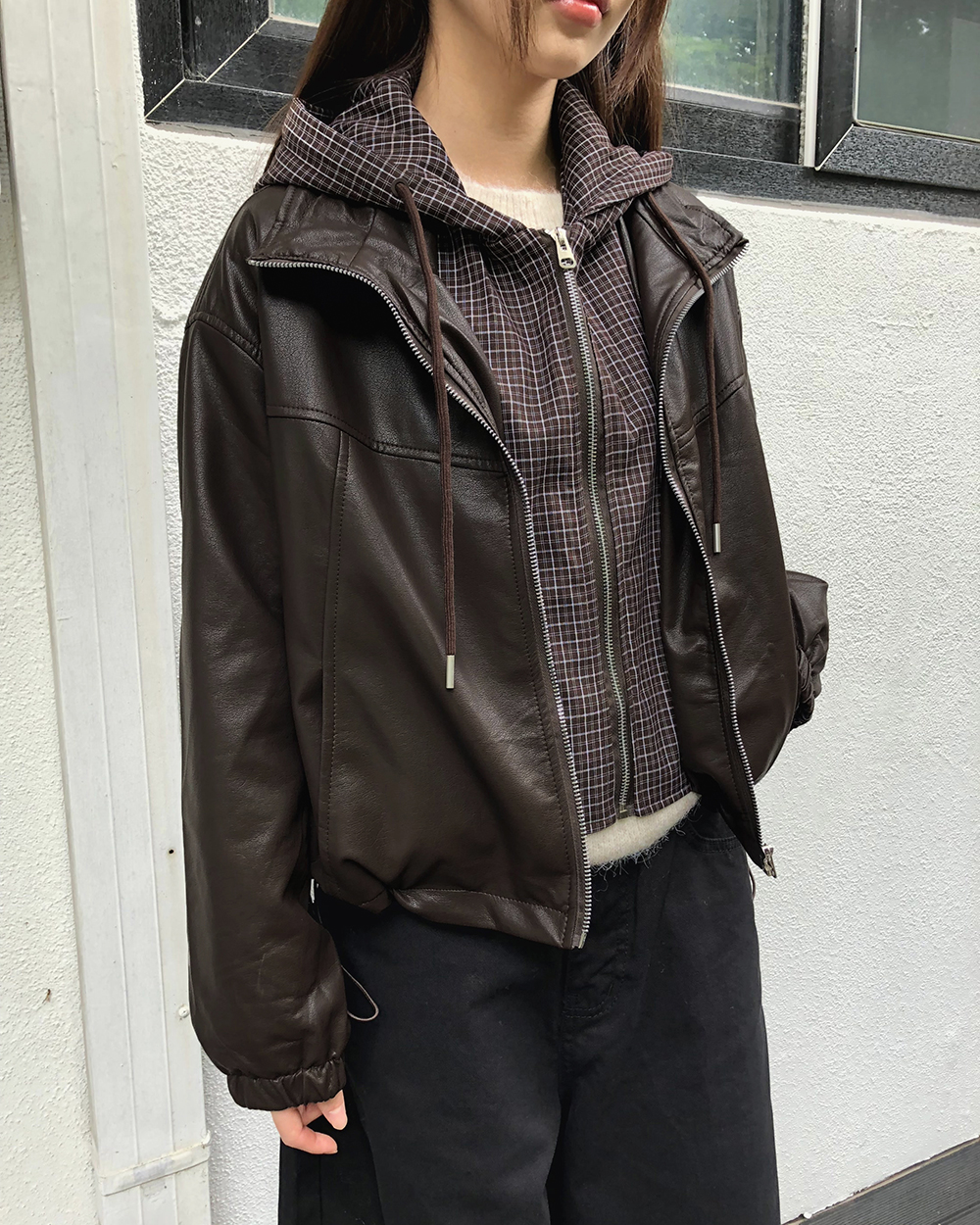 現行タグ◎バーバリー　チュニックパーカー　チェックパネル　フード　ブラック　黒 チェックストリングフード付きパーカー | ファッション通販