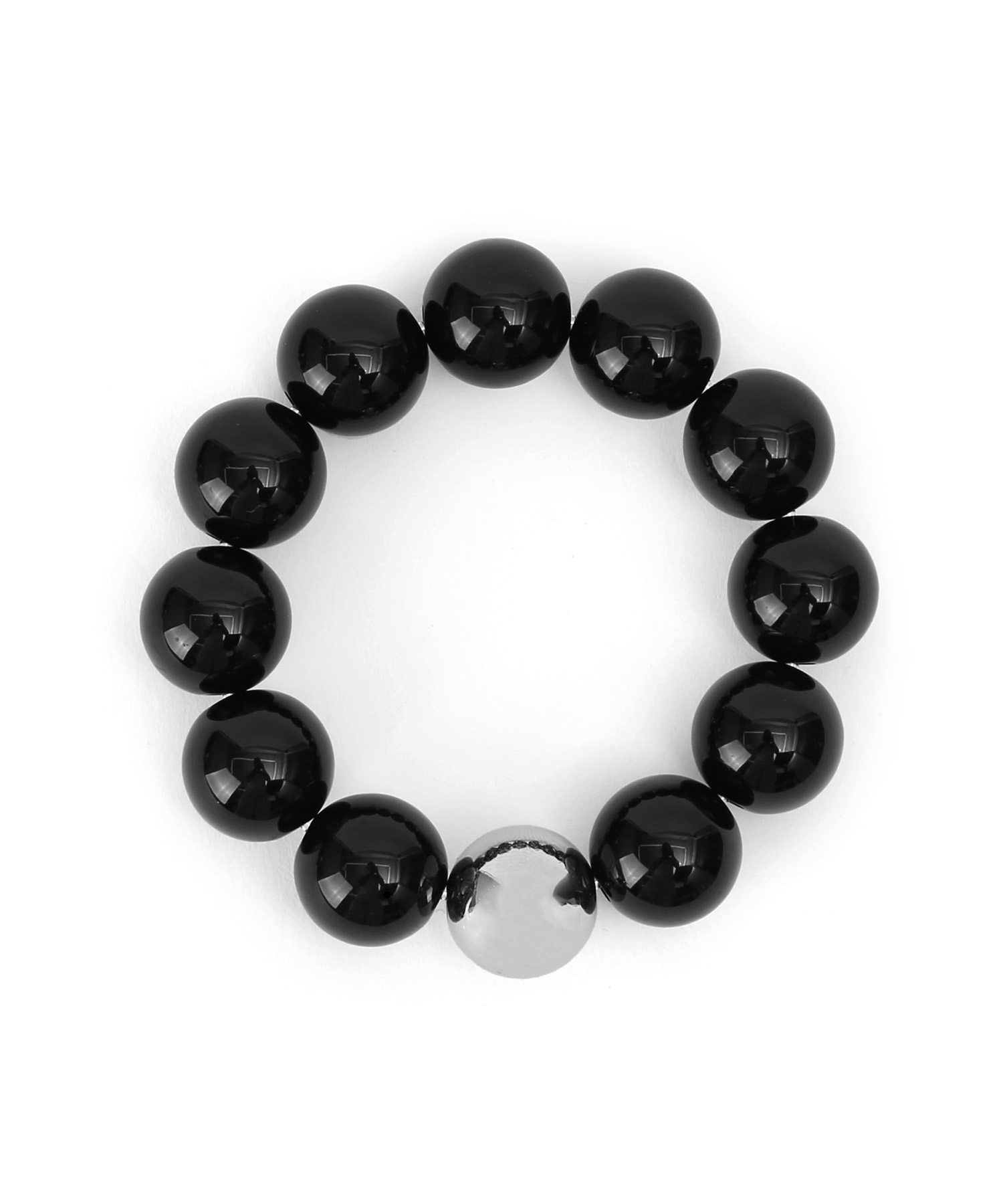 BRACELET SCRUNCHIE / BLACK BALL(玉 頬 髪留メ ﾌﾞレスレット