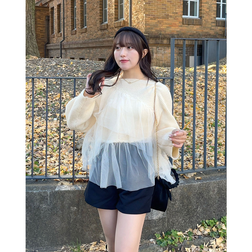 willfully オフショルフリルニット　anuans frayid nugu オフショルニット | ファッション通販サイト NUGU