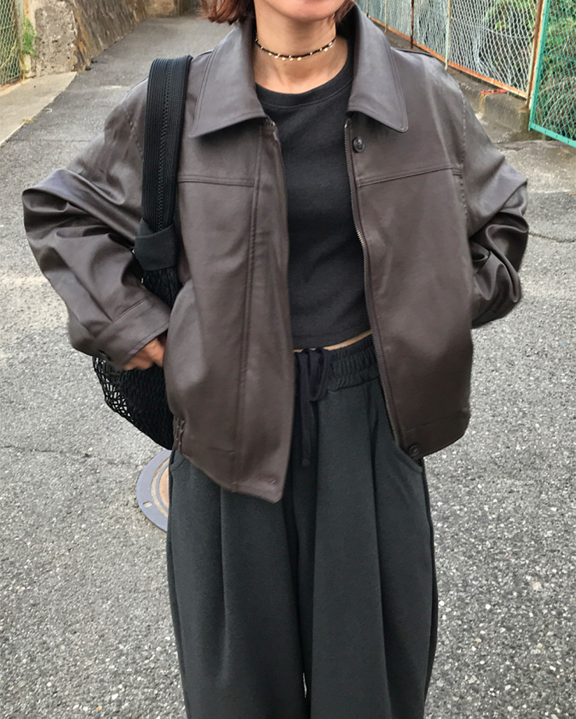 クロップドレザージャケット | ファッション通販サイト NUGU