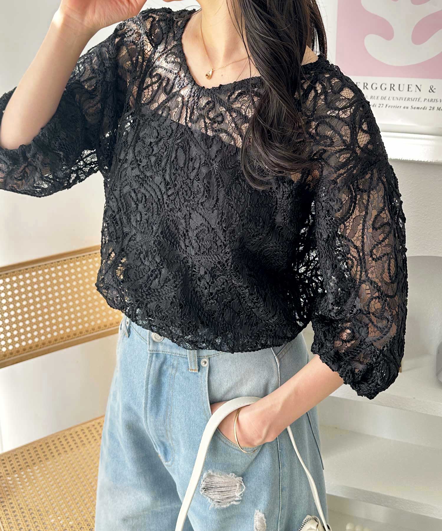 前後2WAYコードシアーレースプルオーバー | ファッション通販サイト NUGU