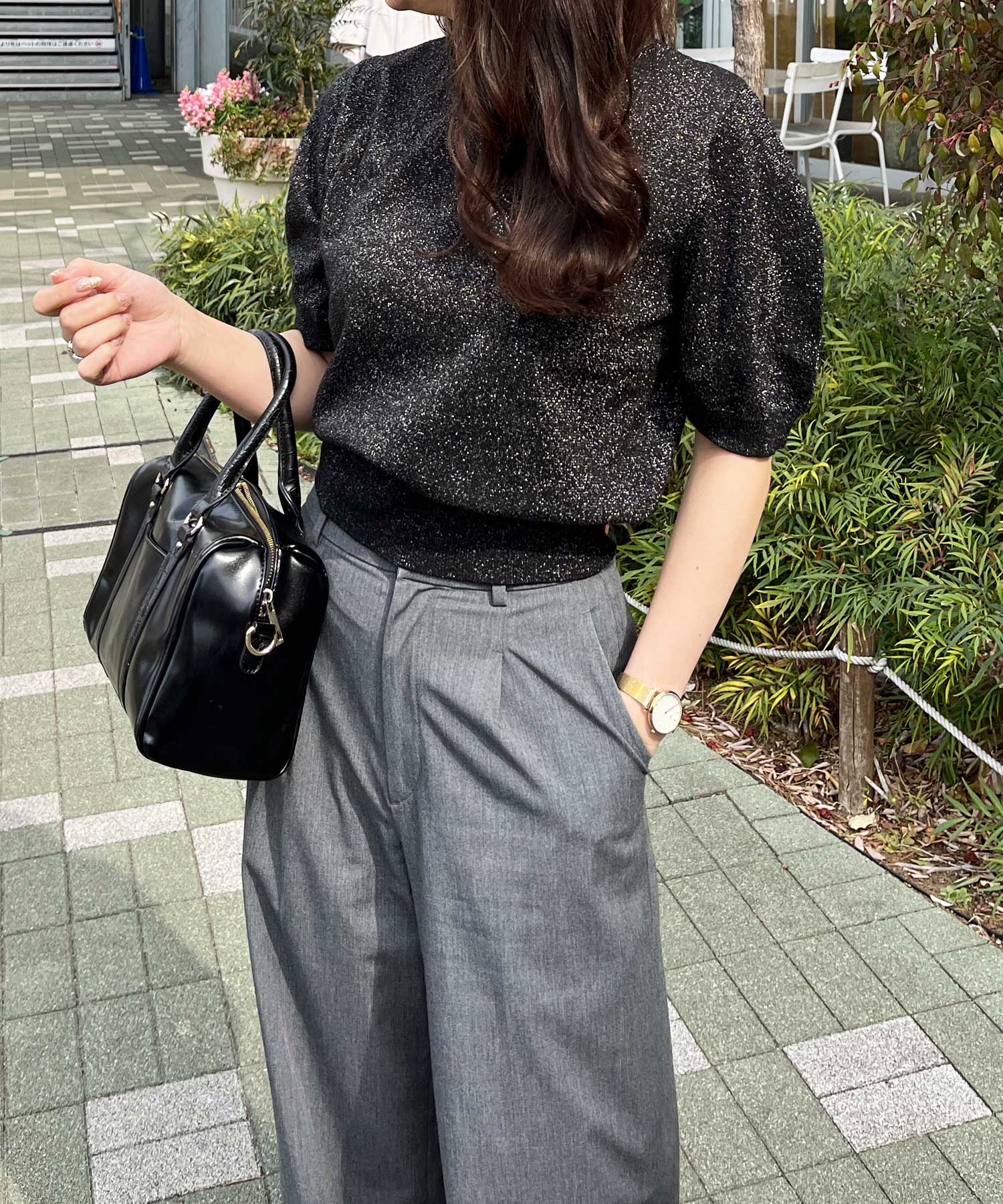 ラメパフスリーブニット | ファッション通販サイト NUGU