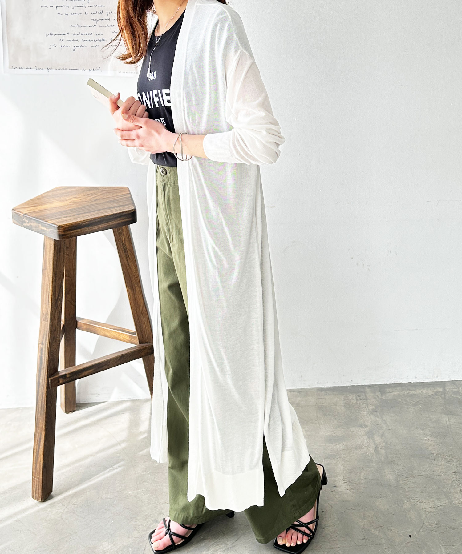 □エヌワンハンドレッド n100 *カシミヤリブニットガウン*34厚手