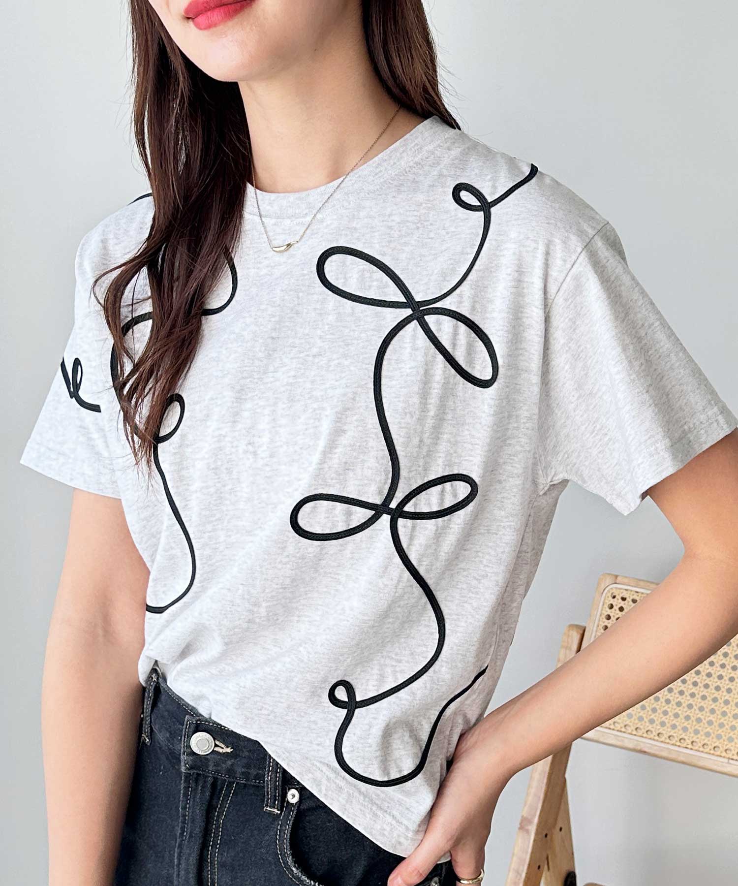 Kolor 刺繍Tシャツ　男女兼用 SALE／◇サガラ刺繍 リンガーネック ヘビーウェイトTシャツ◇br