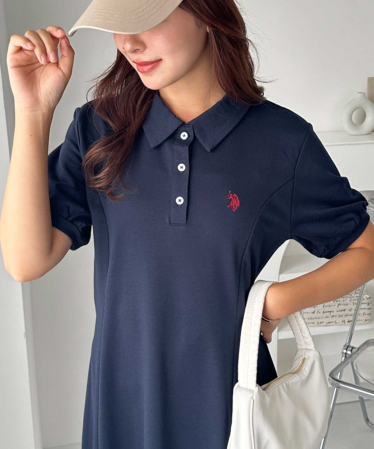 ポロ衿カットソーワンピース U.S. POLO ASSN.】ポロ衿カットソーワンピース - ベルーナ【公式】