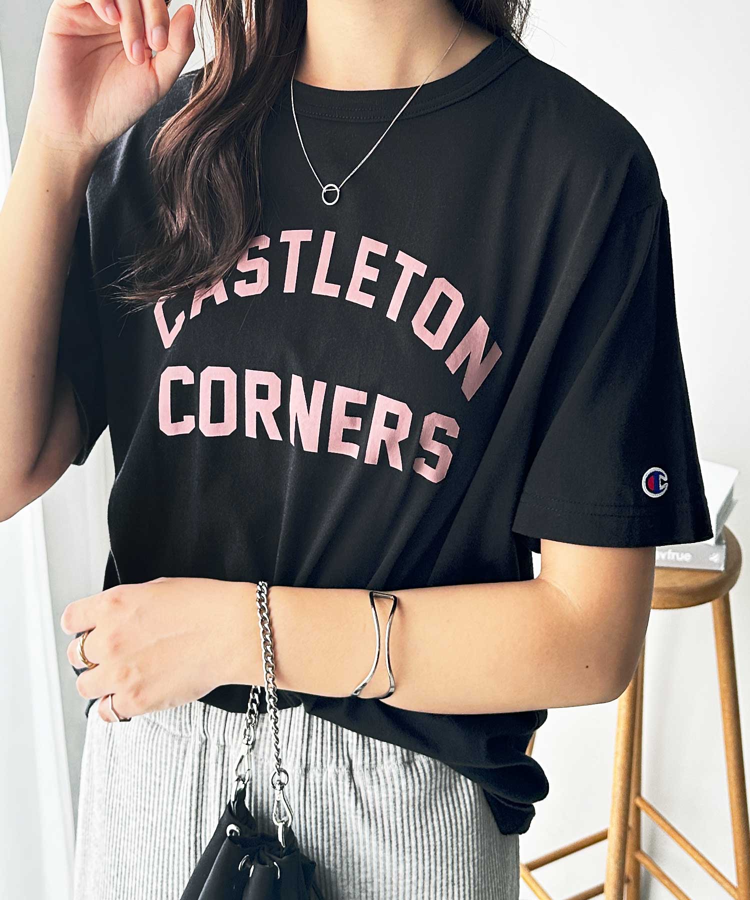 新色追加】別注【Champion×GeeRA】ロゴTシャツ | ファッション