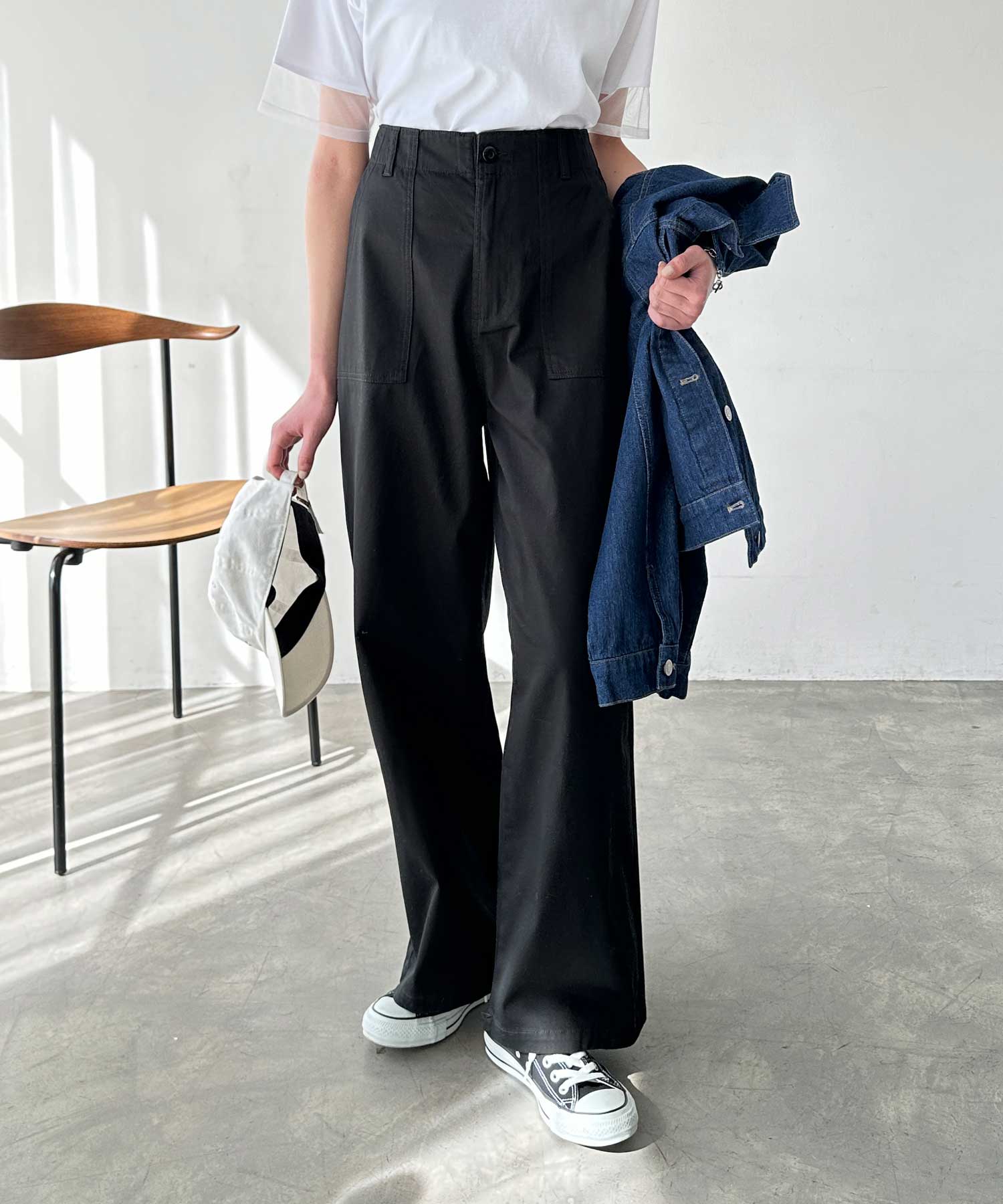 コットンワイドベイカーパンツ | ファッション通販サイト NUGU