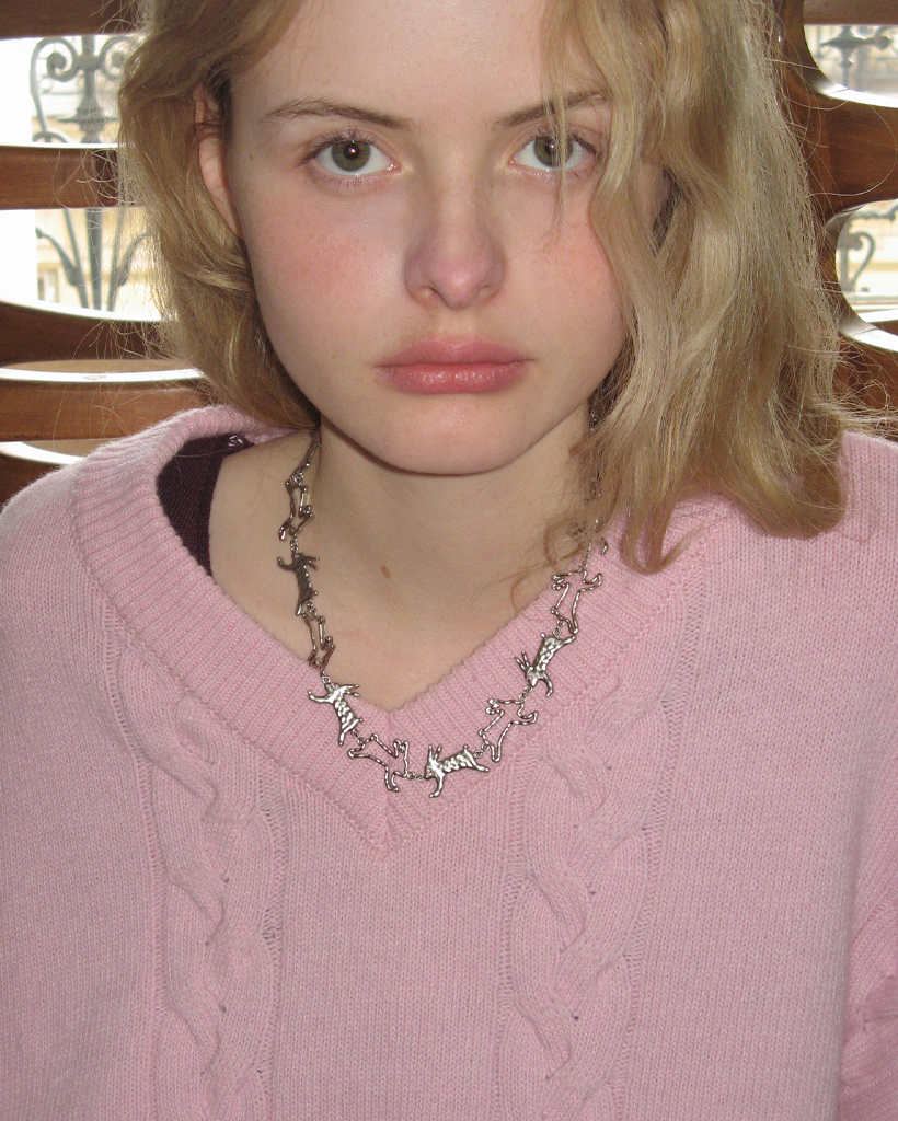 Tiny Rabbit Charm Necklace (Silver)