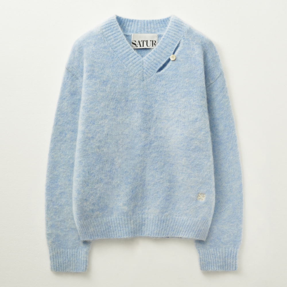 トップス SATUR Two Tone Mohair Pullover Knit Essen Two Tone Mohair Pullover Knit - Sky Blue