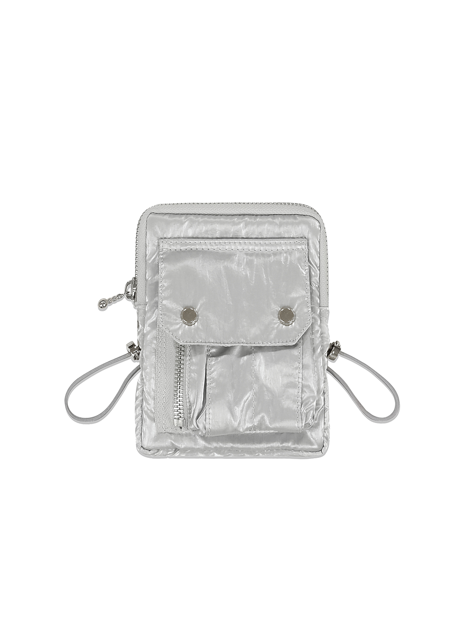◇Fennec◇ LACQUER TRIANGLE WALLET MATT SILVER LACQUER TRIANGLE WALLET - MATT SILVER - Fennec