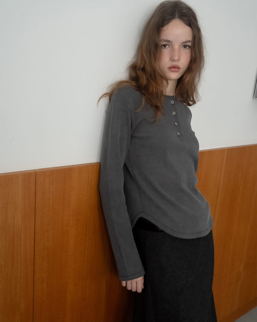 Ren Waffle Tee Charcoal