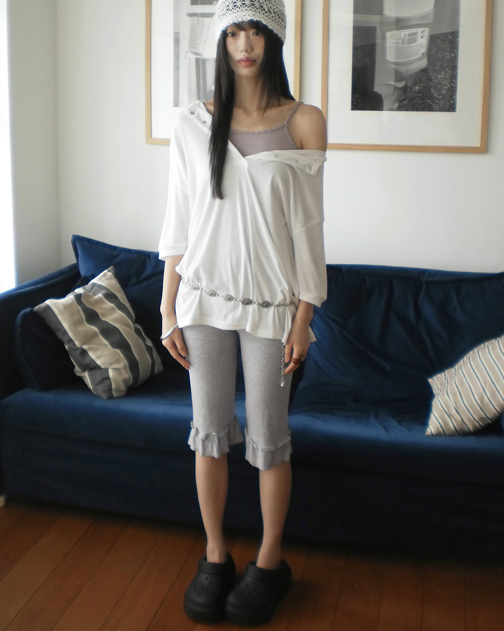 リブフリルカプリパンツ | ファッション通販サイト NUGU