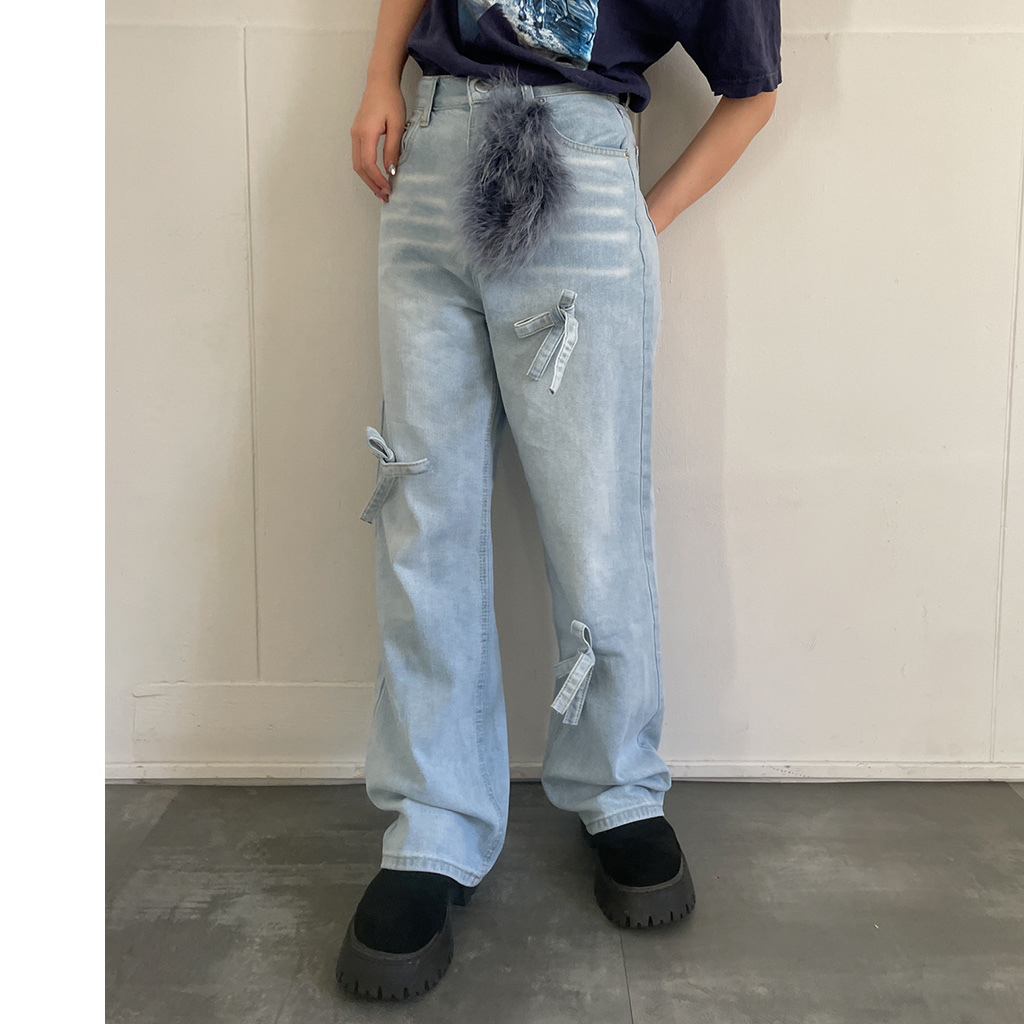 ⚫︎wynken⚫︎リボン柄のデニムパンツ 10Y 未開封 2_MFje1i3.jpg