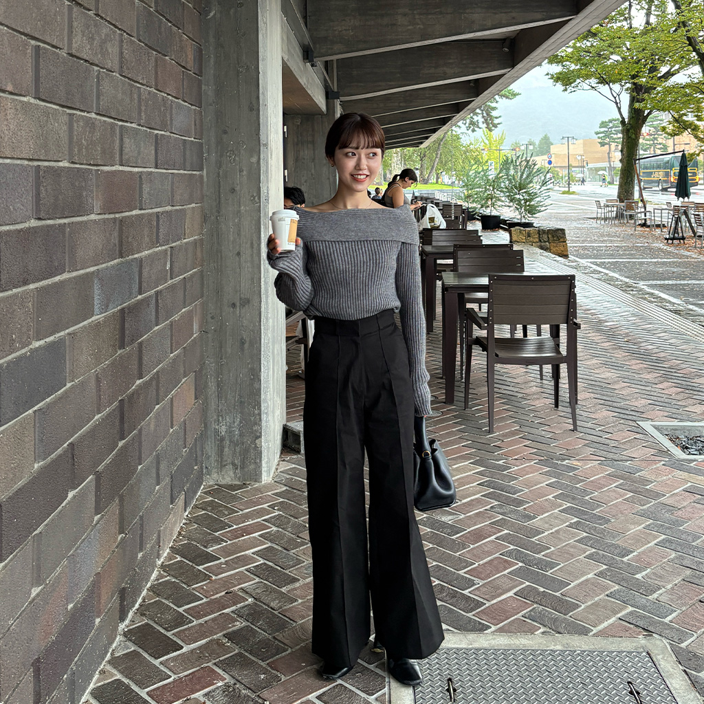 オフショルリブニット | ファッション通販サイト NUGU