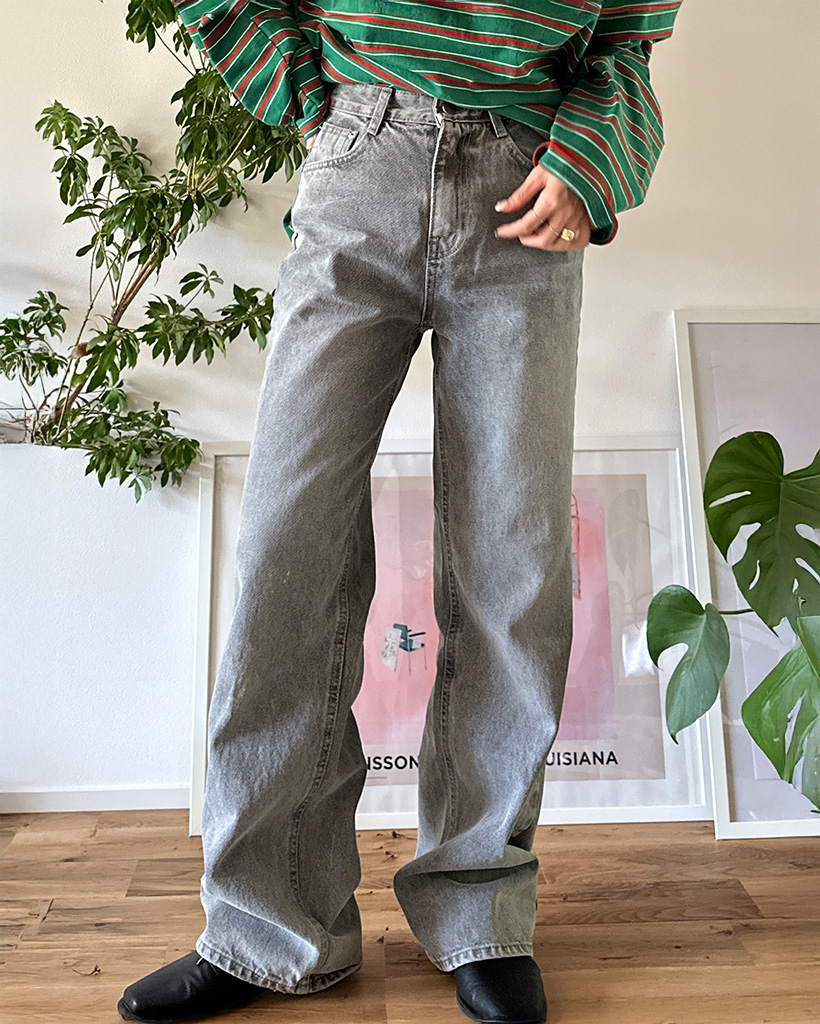 ストレートグレーウォッシュデニム | ファッション通販サイト NUGU