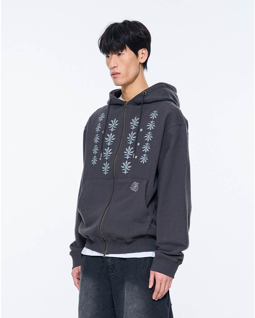 TCM ethnic hooded zip-up (charcoal) | ファッション通販サイト NUGU