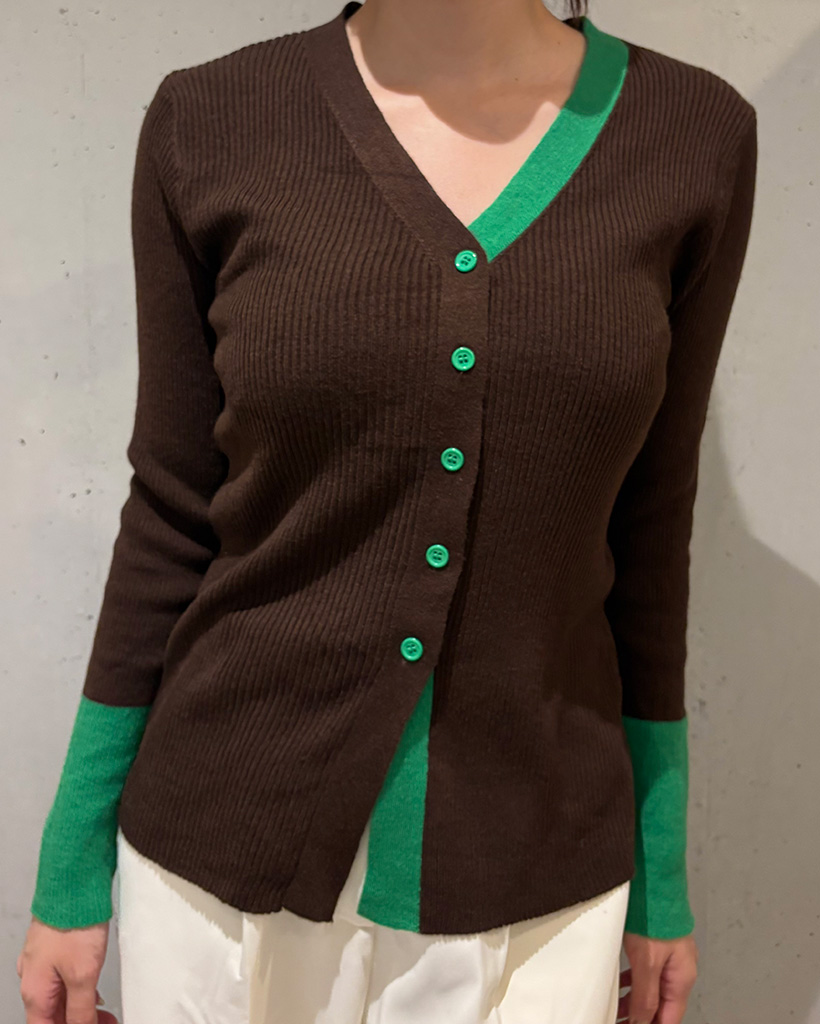 バイカラーカーディガン | ファッション通販サイト NUGU