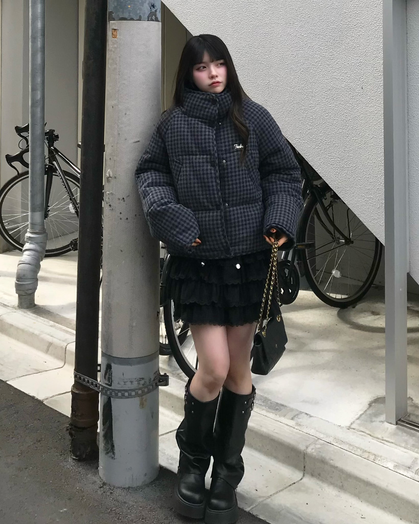 チェックパターンダウンジャケット | ファッション通販サイト NUGU