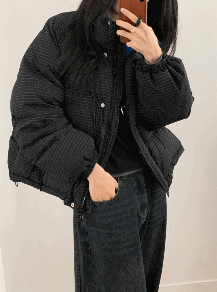 チェック柄 ショート丈 ダウンジャケット | ファッション通販サイト NUGU