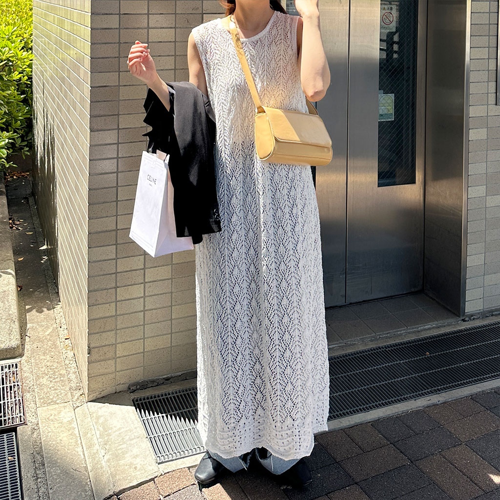 パンチングロングニットワンピース | ファッション通販サイト NUGU