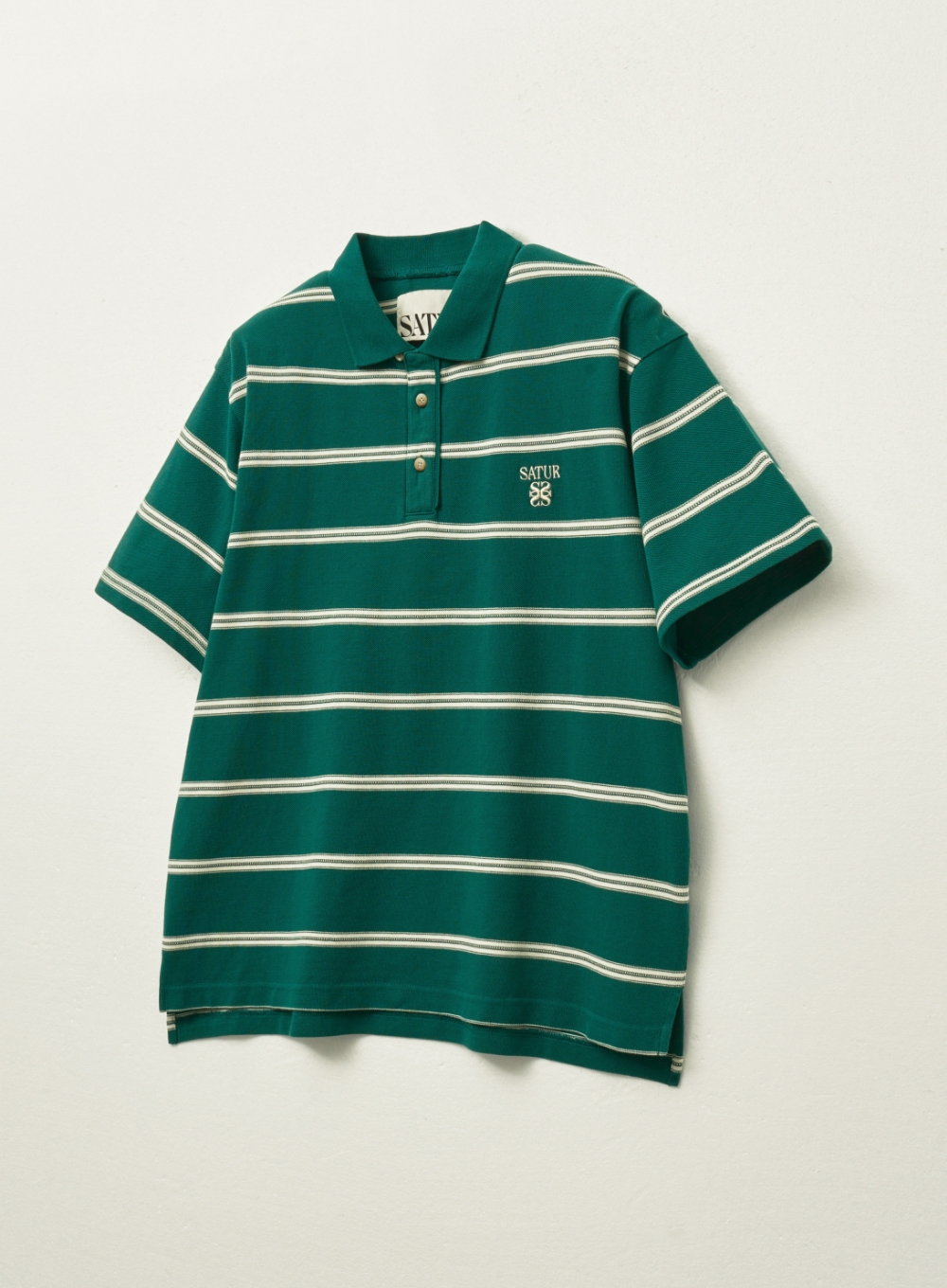 [25SS/人気]SATUR★W's Stripe Pique Polo T-Shirt★ポロTシャツ MUSINSA公式 | SATUR (W) Striped Pique Polo Short Sleeve T