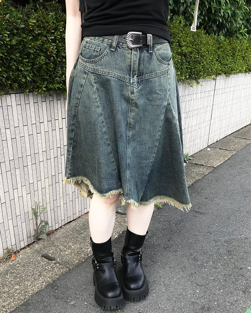 アシンメトリーデニムスカート | ファッション通販サイト NUGU