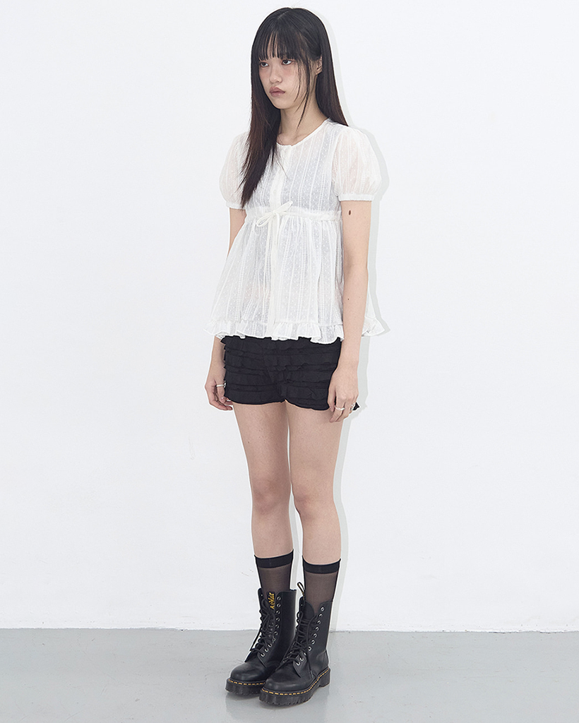 【Forusring】25ss BACK RIBBON PUFF TEE Forusring】25ss BACK RIBBON PUFF TEE
