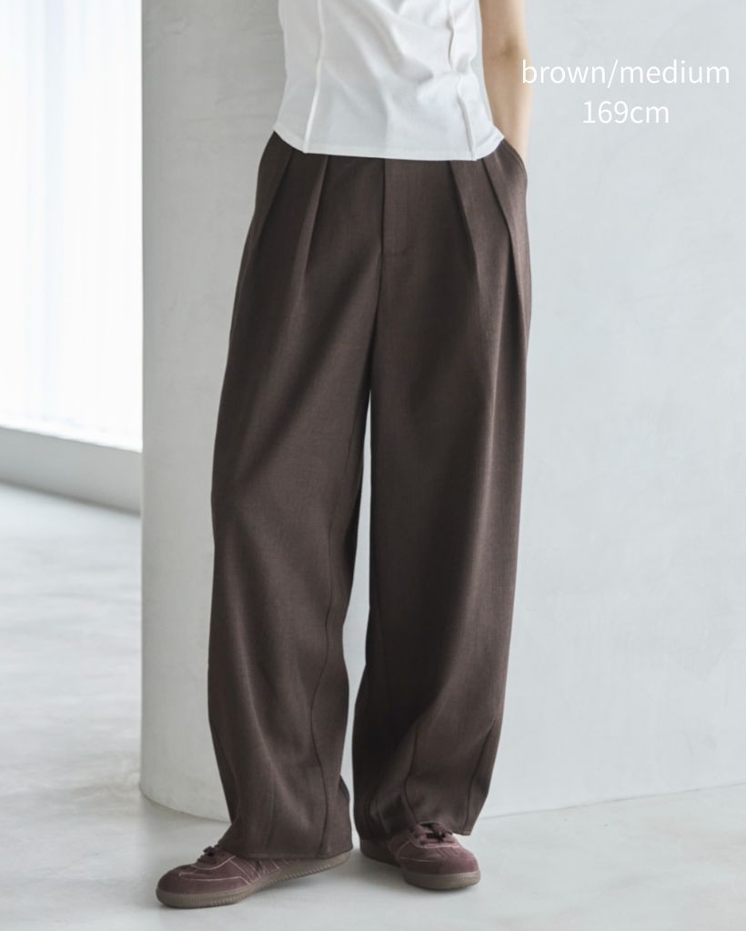 ダック セットアップ可】コンフォートツイードツータックカーブスラックス