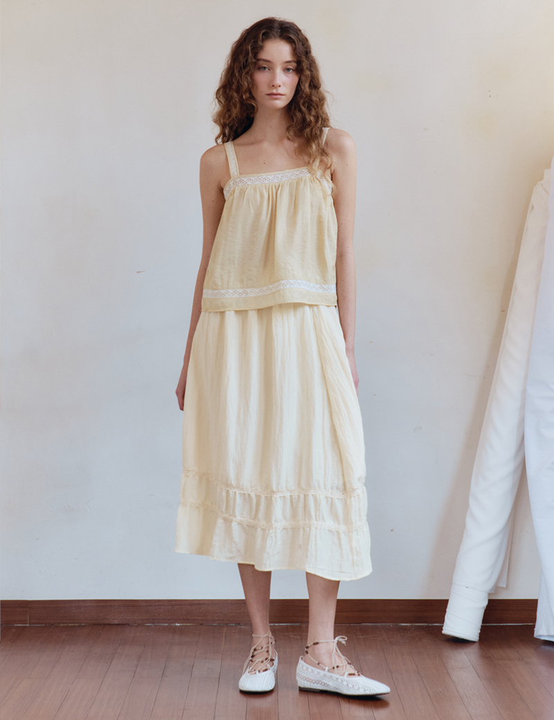 UNBALANCE SHIRRING LONG SKIRT IVORY | ファッション通販サイト