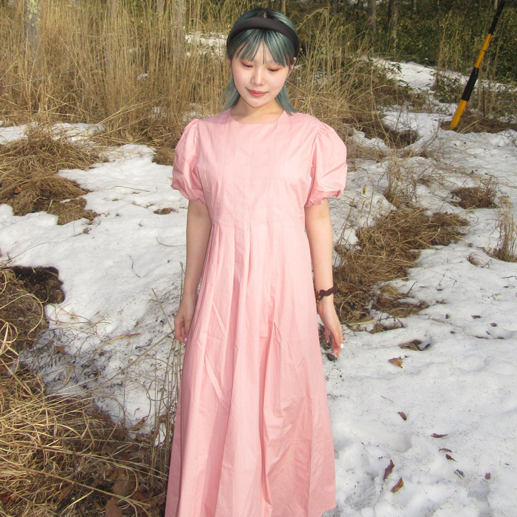 タック入りパフロングワンピース | ファッション通販サイト NUGU