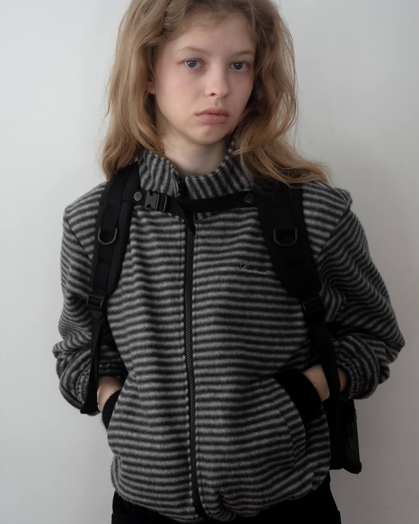 Charcoal Striped Director Regular Fleece Jumper