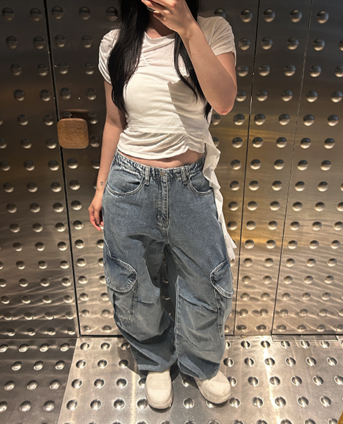 ユニセックス]ハートデニムカーゴパンツ | ファッション通販