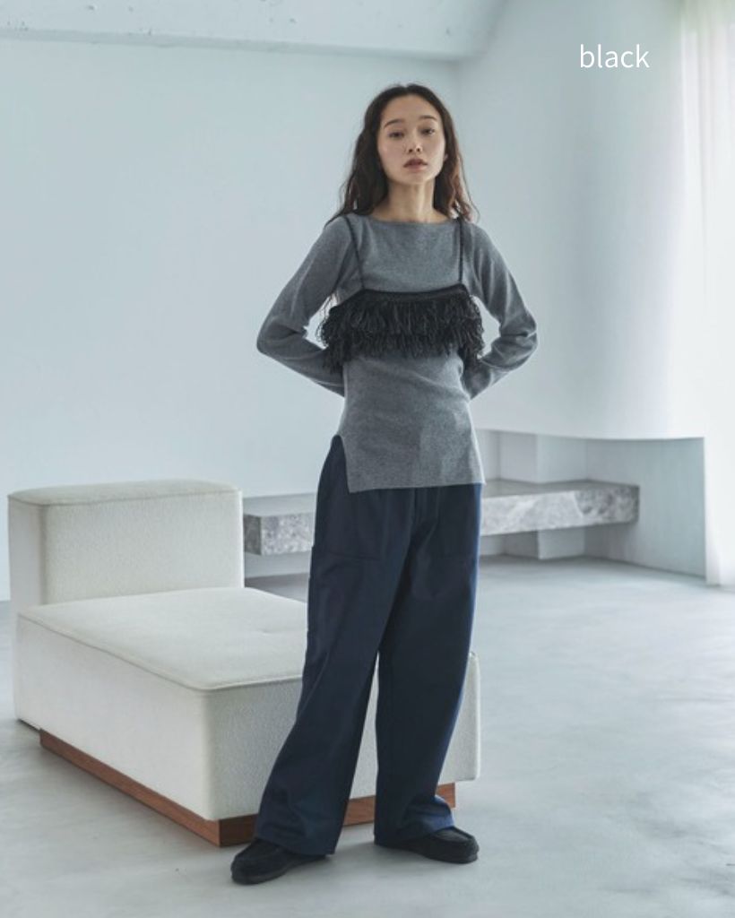 ハンドウォッシャブル】フリンジニットビスチェ | ファッション通販