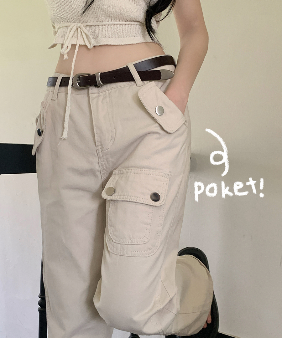 ヴィンテージポケットスリットカーゴセミブーツカットパンツ