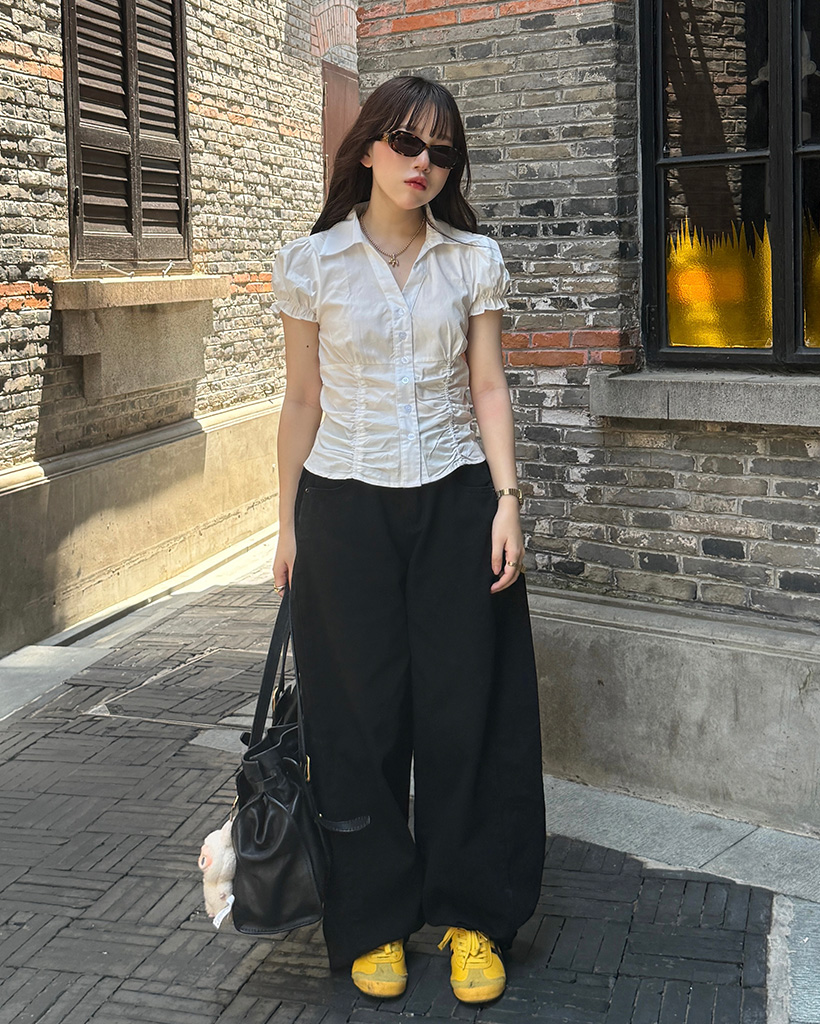 サイドタック入りワイドパンツ | ファッション通販サイト NUGU