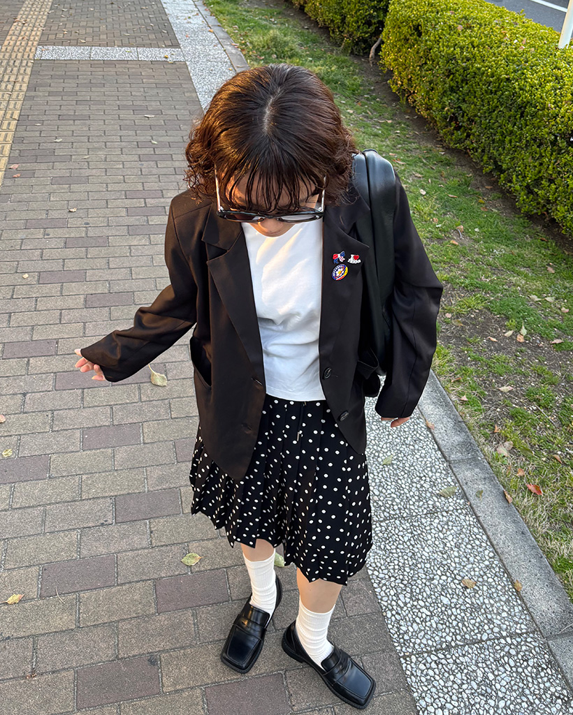 ドットポイントプリーツスカート