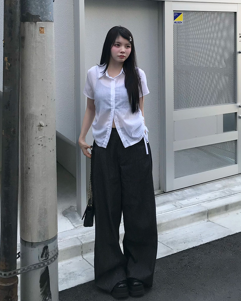 seyto サイズ1 / スタッズピンストライプワイドフレアデニムパンツ Studs pin stripe wide flare denim pants / スタッズピン