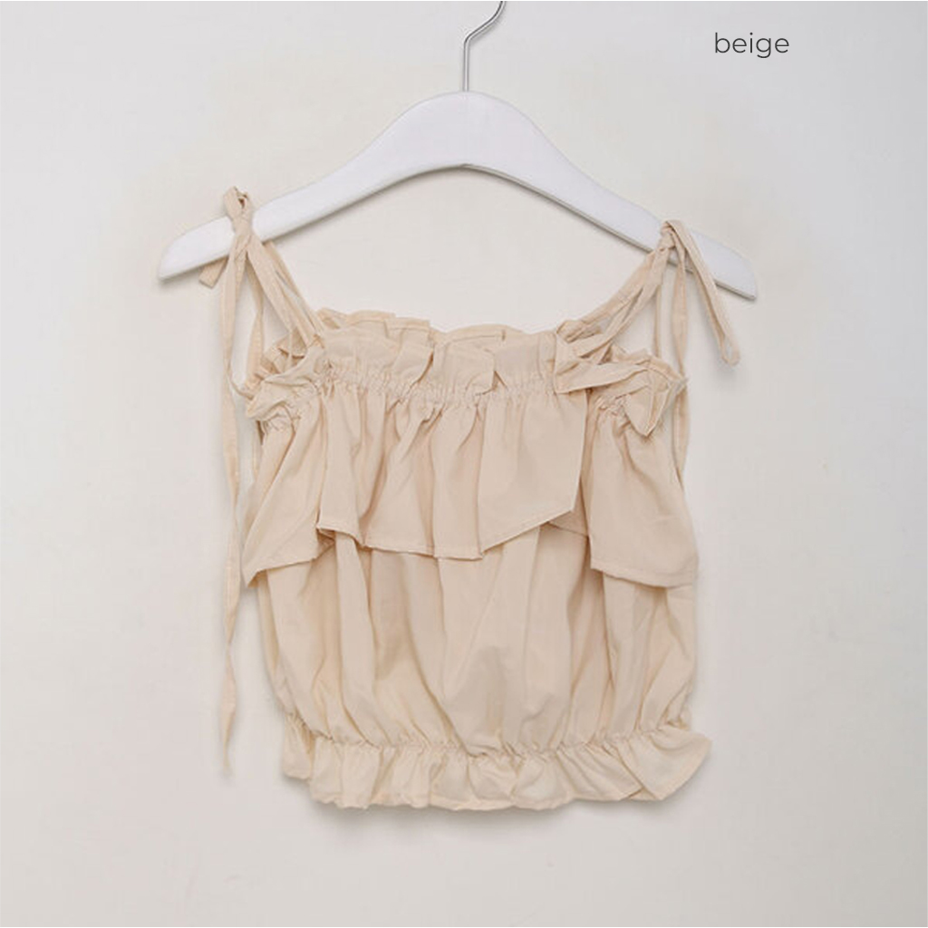 【全3色】リボンキャミソールトップ　アイボリー ピンク ネイビー 【strap-0409ctop】( lam )(240418) フリルリボンキャミソールトップス | ファッション通販サイト NUGU