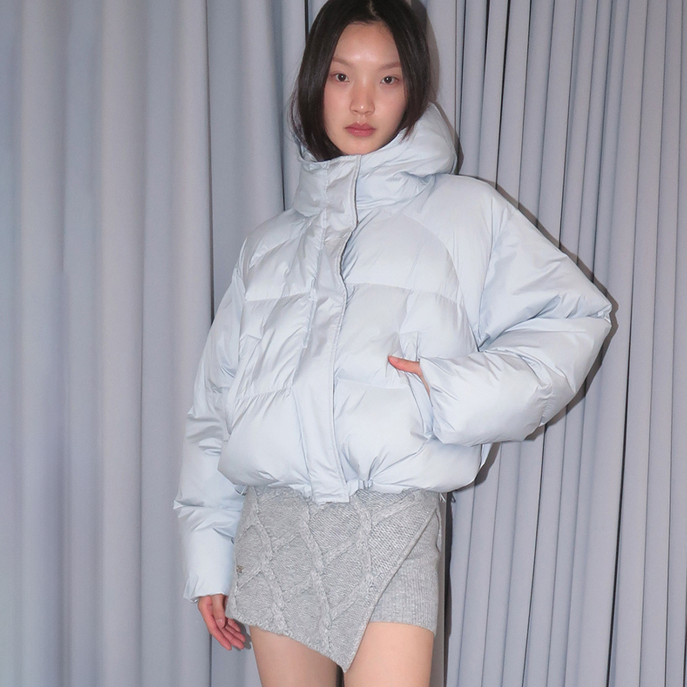 [yu x kijun] Arc Puffer Jacket Silver Blue