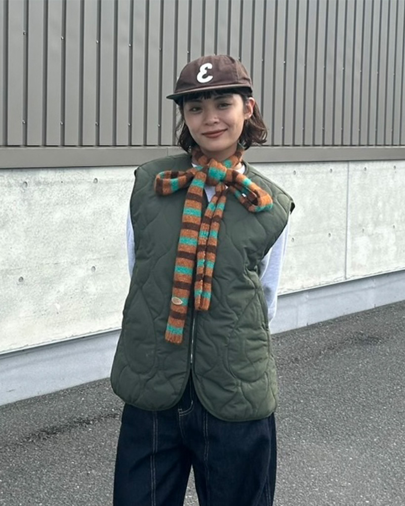 yurika akutsu マフラー モヘアマルチボーダーマフラー ワンアパ 美品