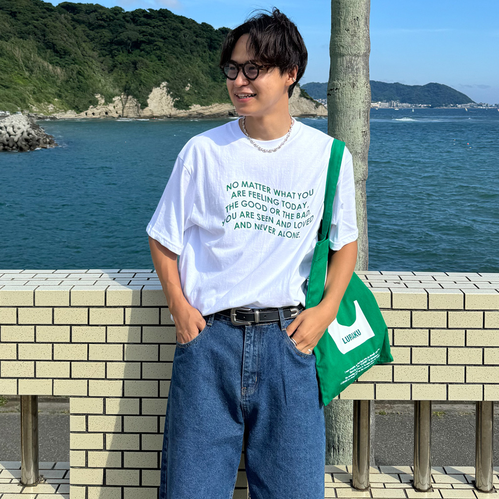 ユニセックス) ウェーブレタリングTシャツ | ファッション通販