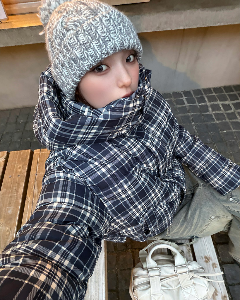 チェック フードダウンジャケット | ファッション通販サイト NUGU