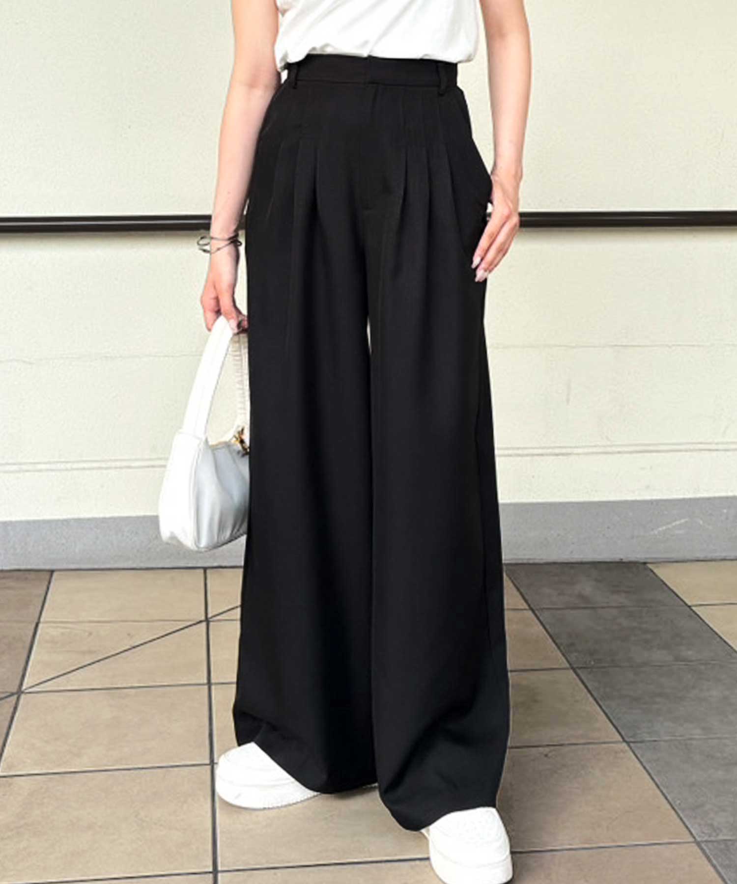 夏のマストアイテム！3タックボリュームワイドスラックスパンツ