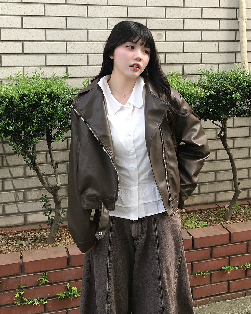 クロップレザージャケット | ファッション通販サイト NUGU