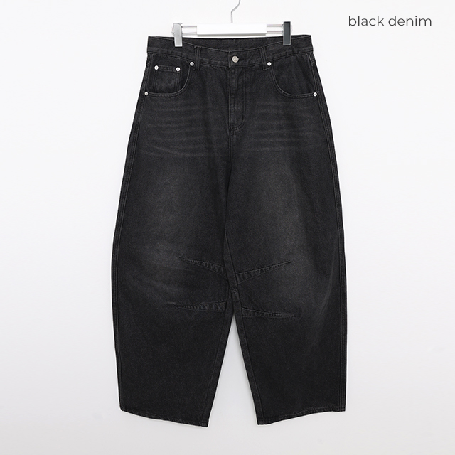 LUIJOIE nuguブラック ピンタックワイドデニムパンツ ピンタックワイドデニムパンツ | ファッション通販サイト NUGU