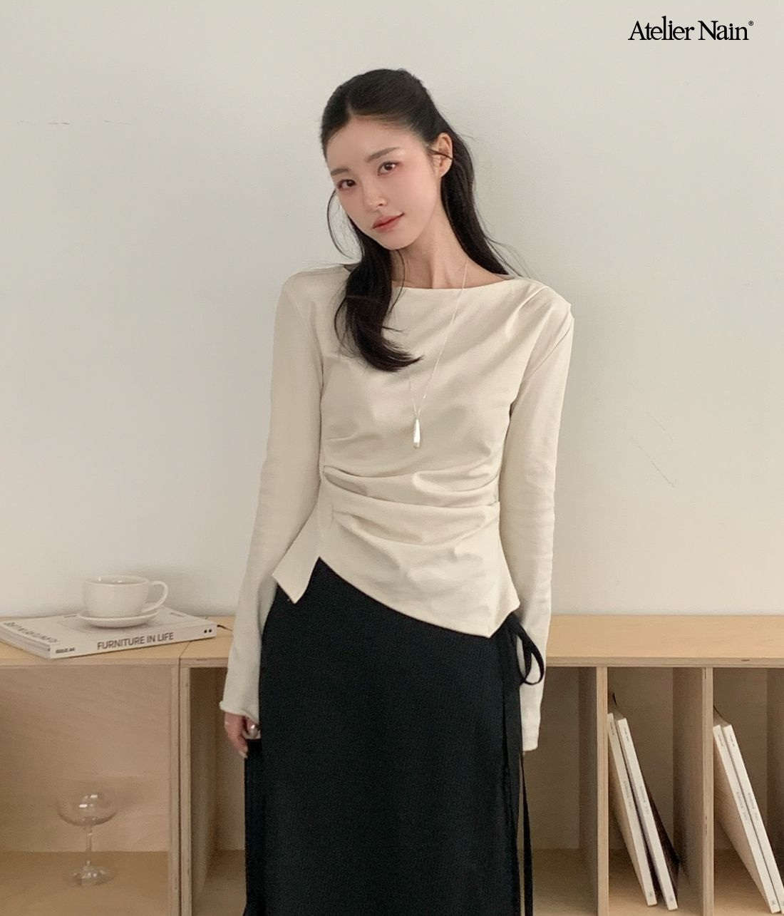 [Influencer pick] (Z-BL-4287)LOND2 WAIST TUCK BLOUSE